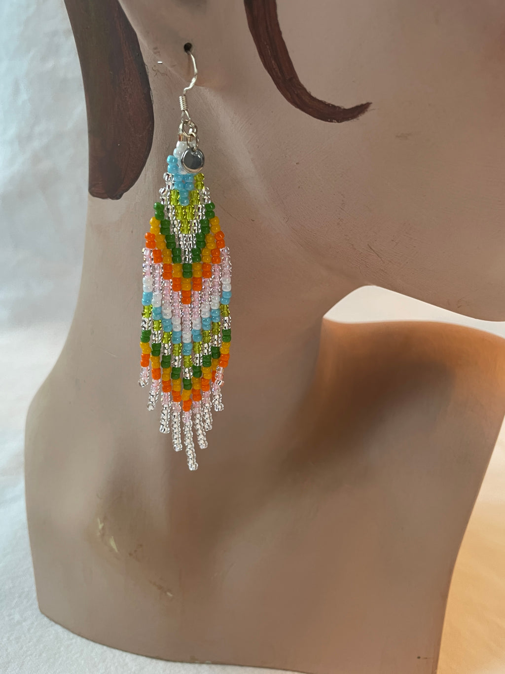 Arctic Feather Fringes, Green and orange.