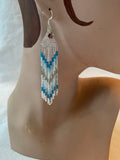 Arctic Feather Fringe, silver and blue
