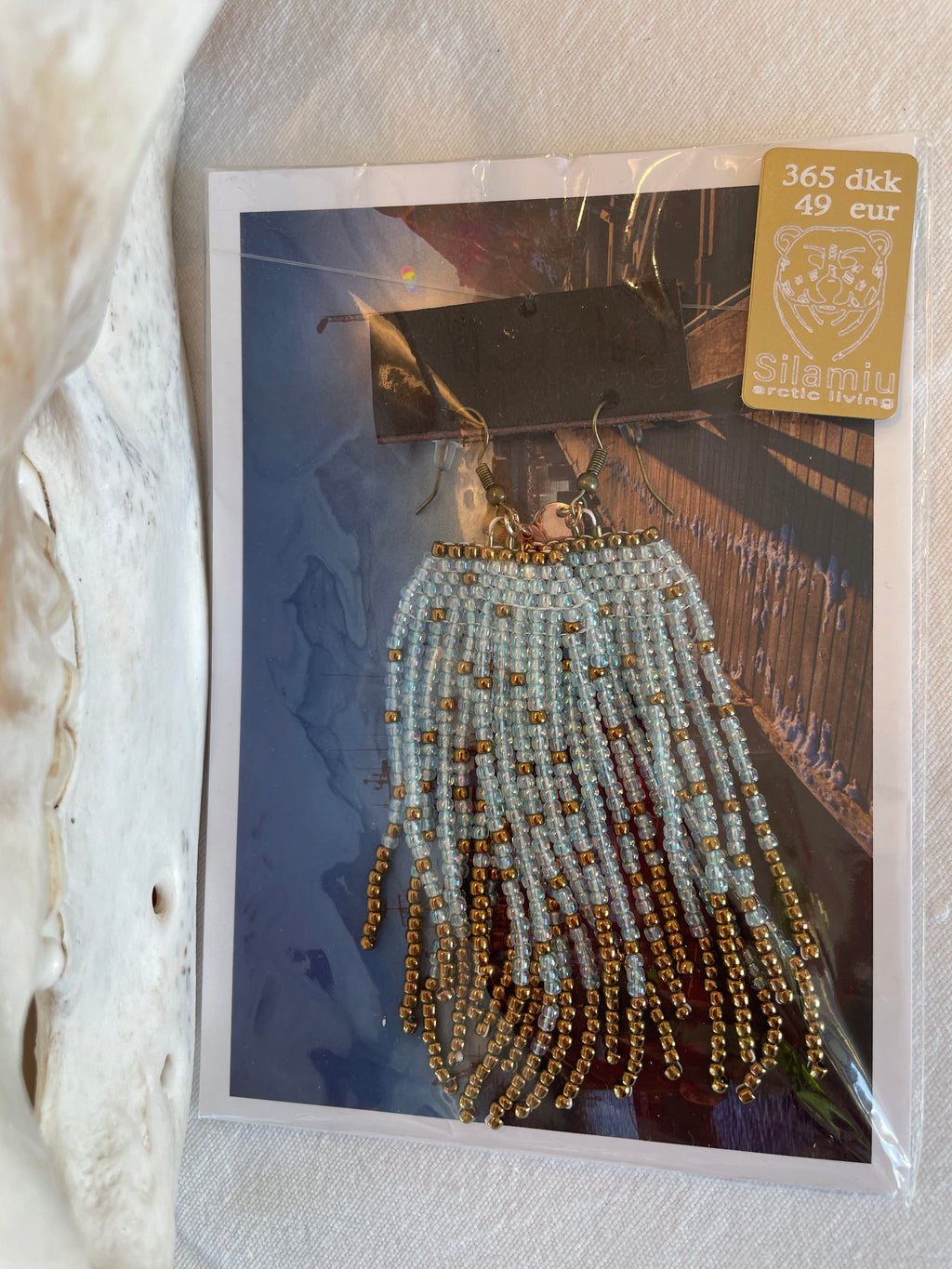 Feather fringes, iceblu and bronce
