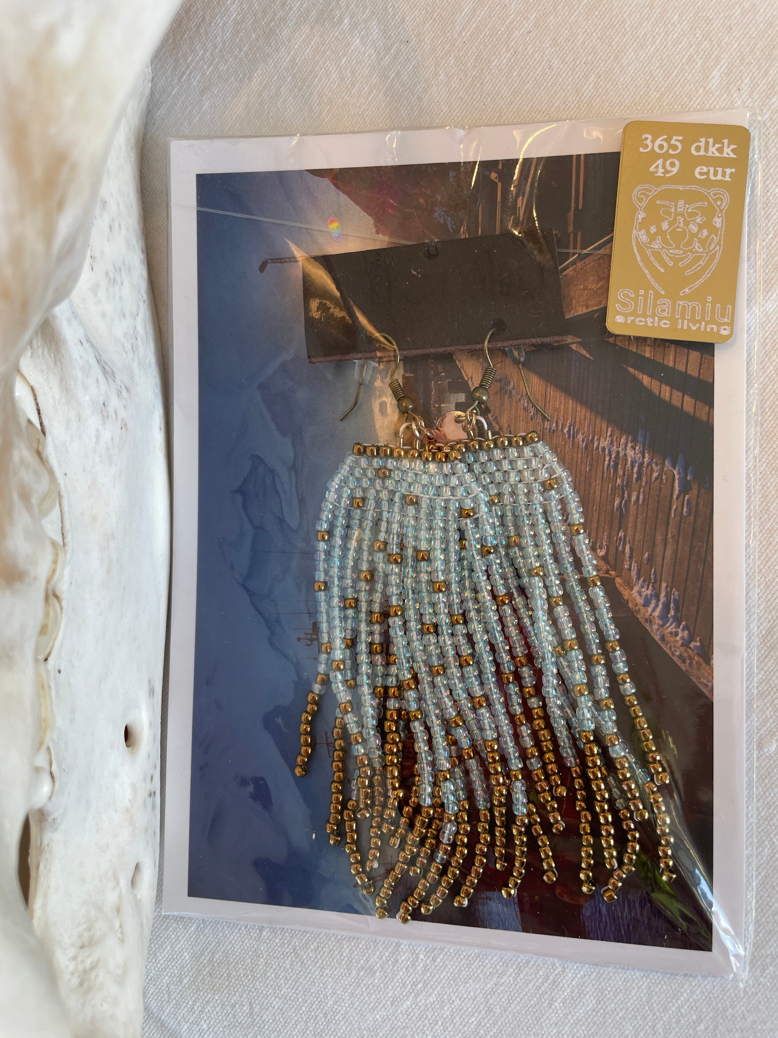 Feather fringes, iceblu and bronce