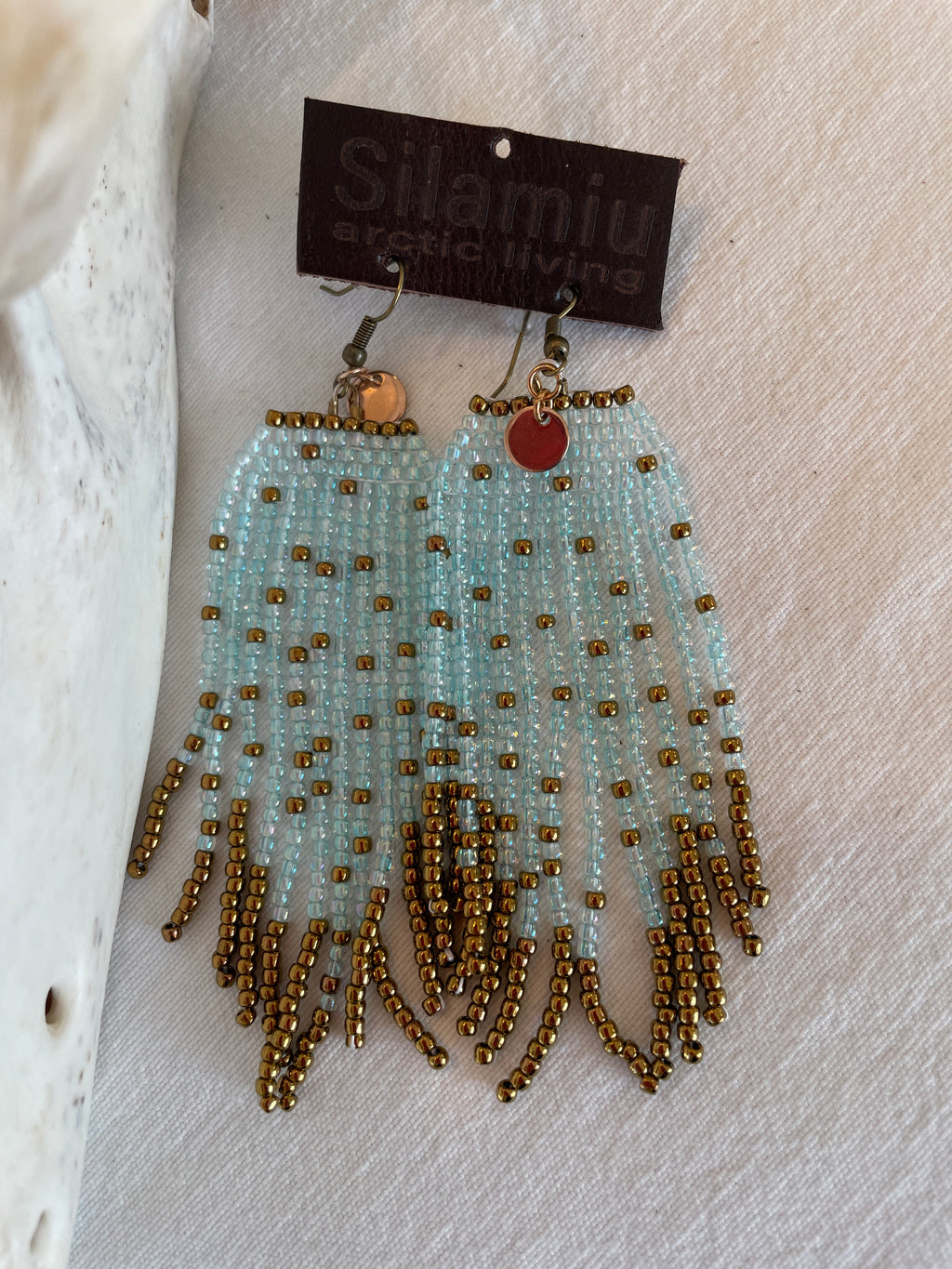 Feather fringes, iceblu and bronce