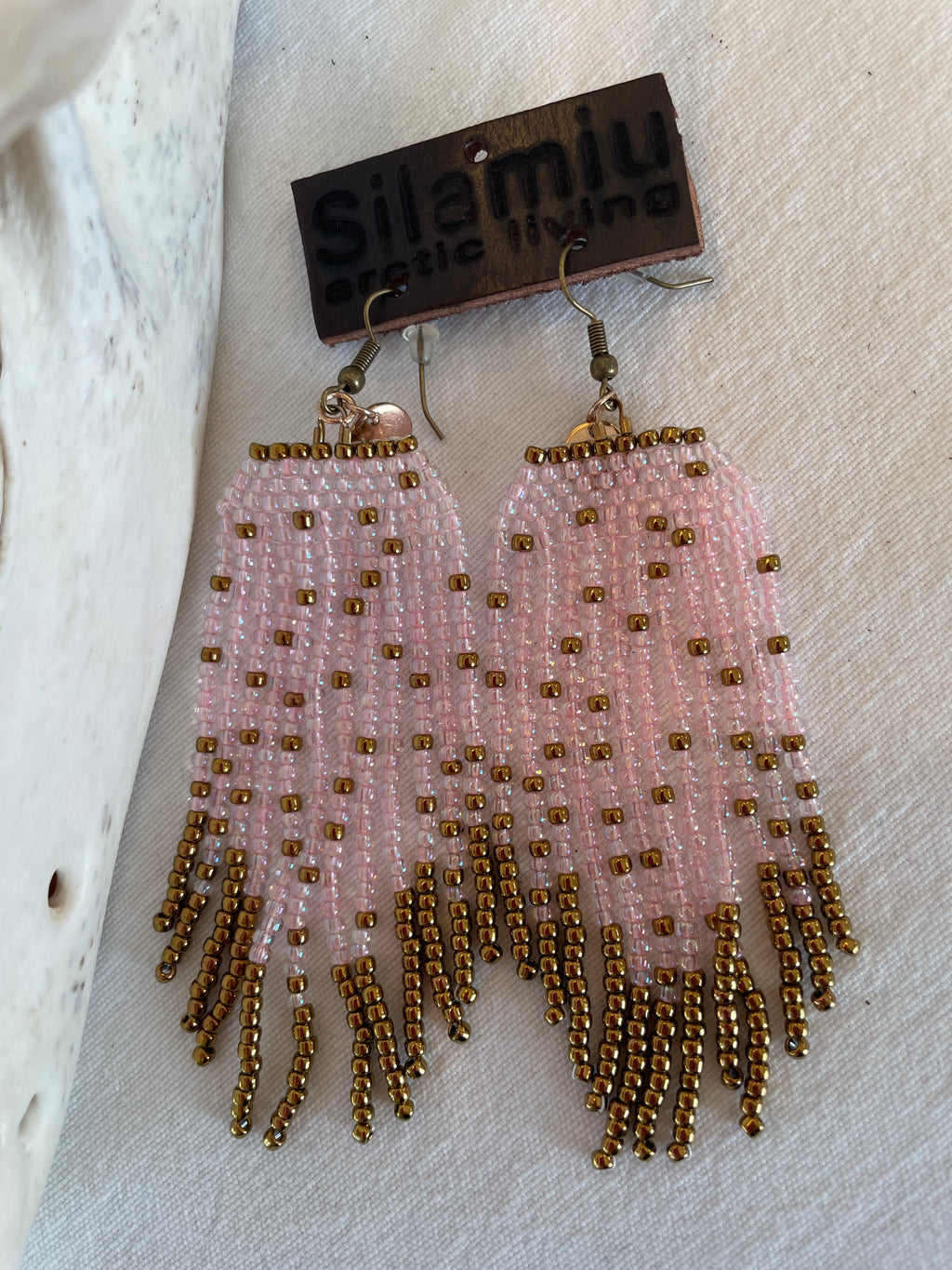 Feather fringes, icepink and bronce