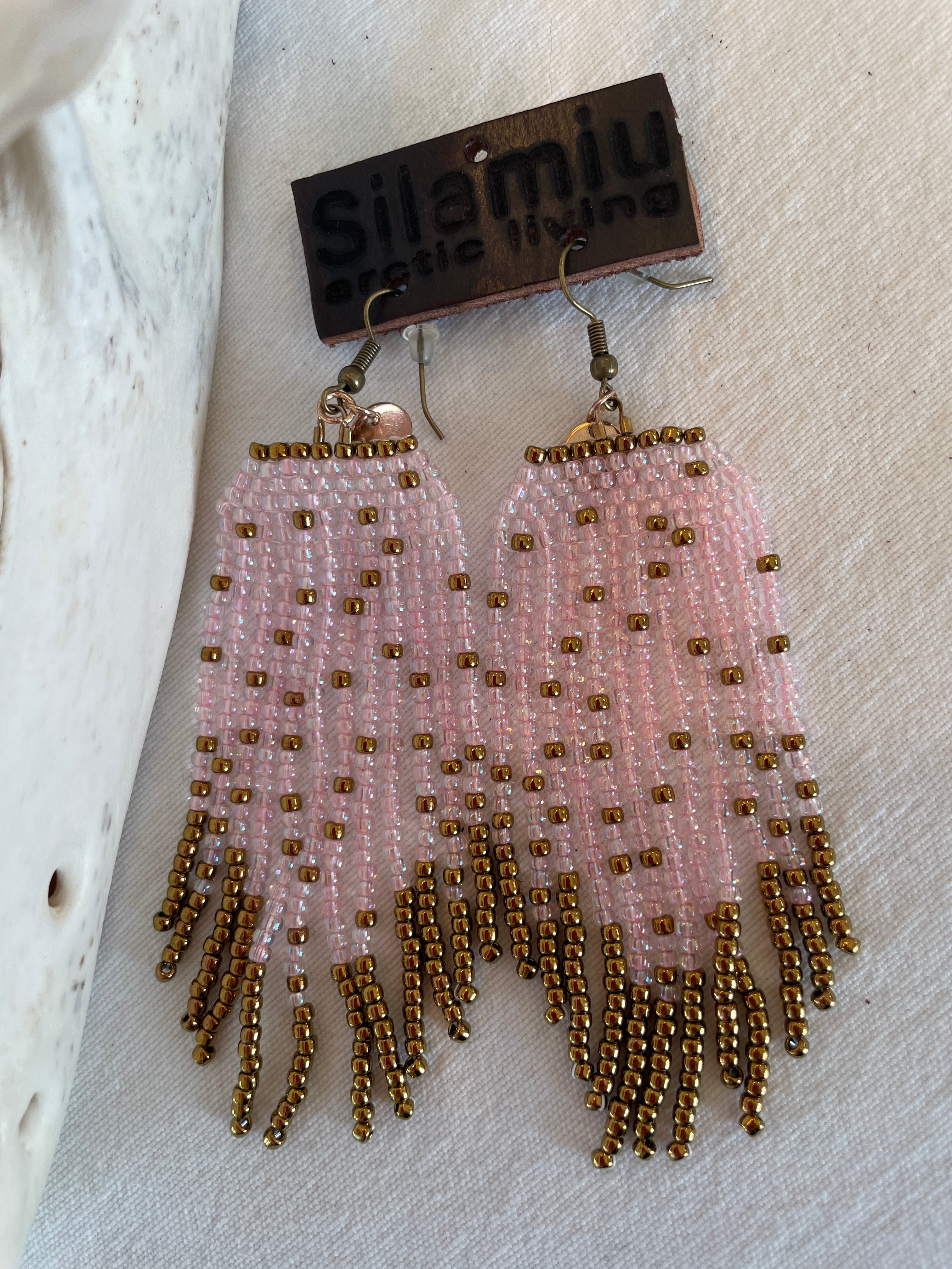 Feather fringes, icepink and bronce
