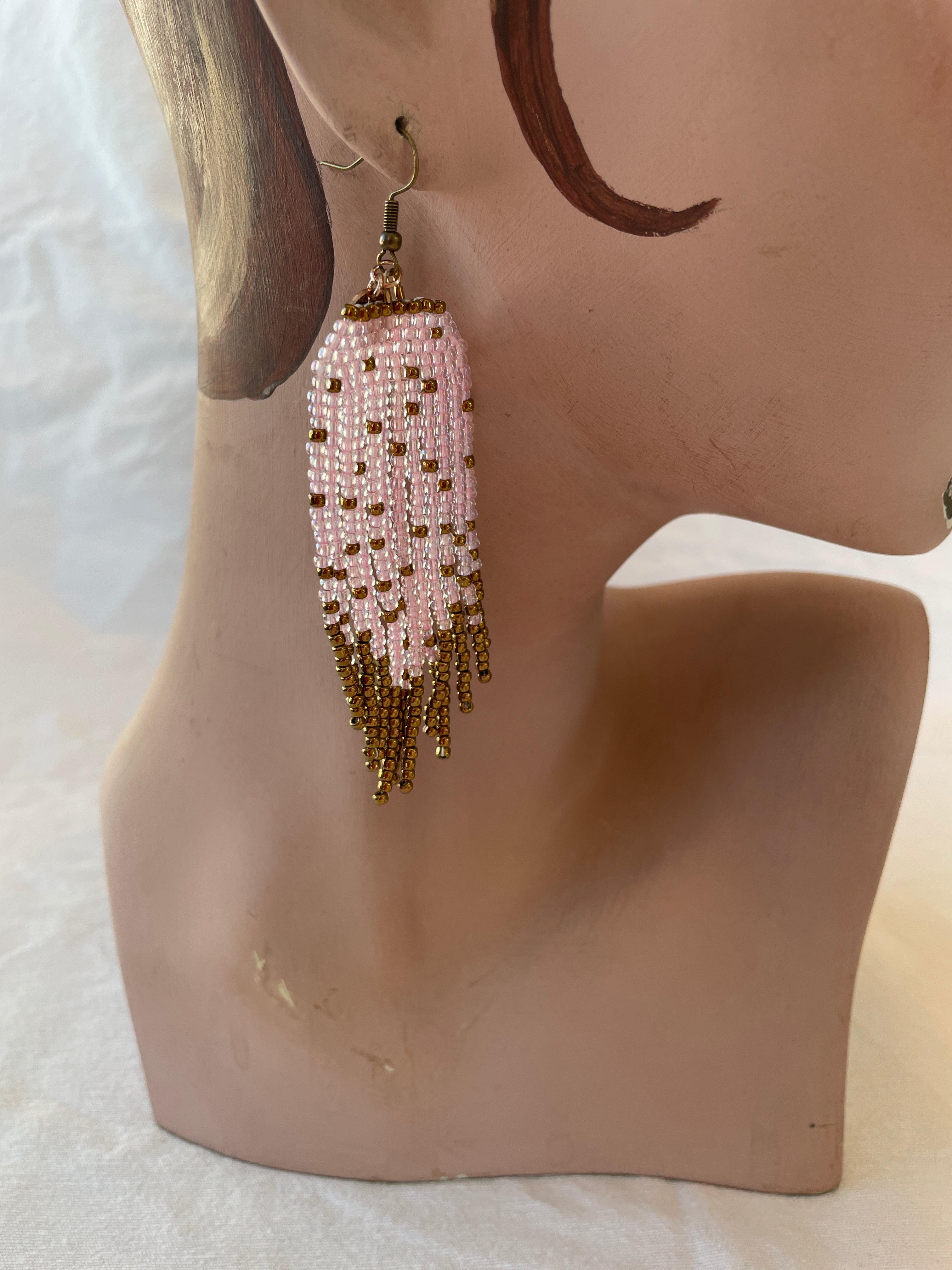 Feather fringes, icepink and bronce